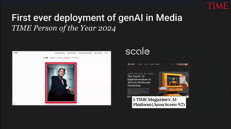 Time made it possible for readers to chat with its Person of the Year via its AI toolbar.