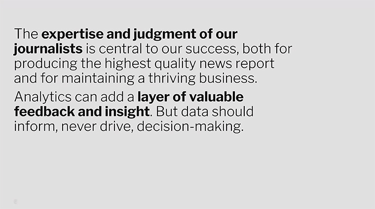 Data alone does not change the newsroom, its the culture around it, Hayley Arader of The New York Times said.