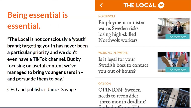 Potential audiences will come to news brands — if they find them useful, Emma Löfgren, senior digital news editor at Swedish publication The Local and contributing writer for The Fix, said.