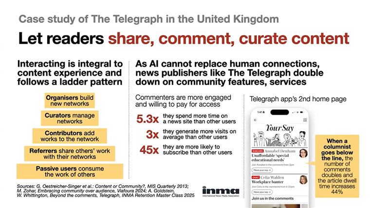 The Telegraph fosters direct connections with readers by encouraging journalists to engage with them in a comment-driven space.