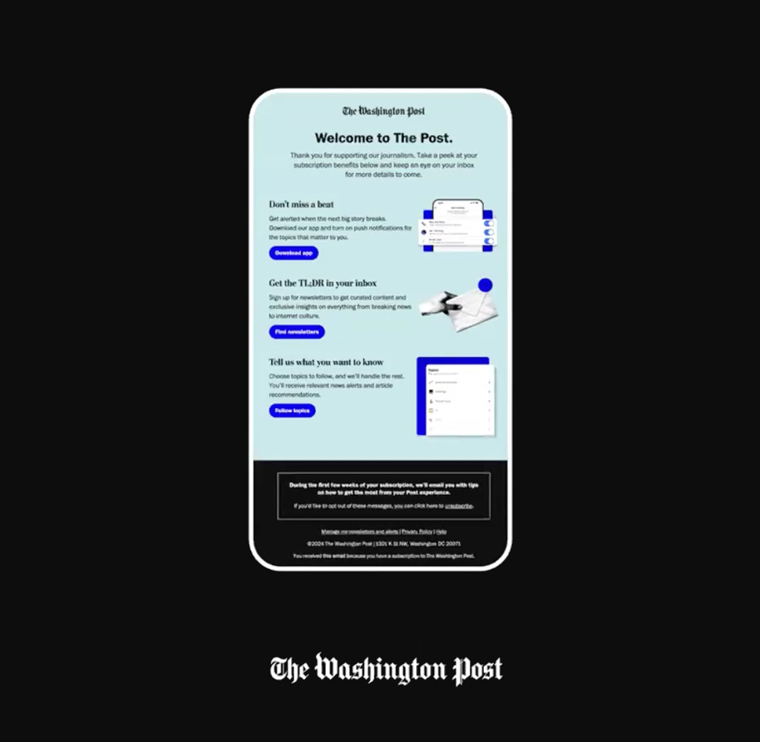 The Washington Post's 100-day onboarding strategy aims to help build foundational habits in its customers.