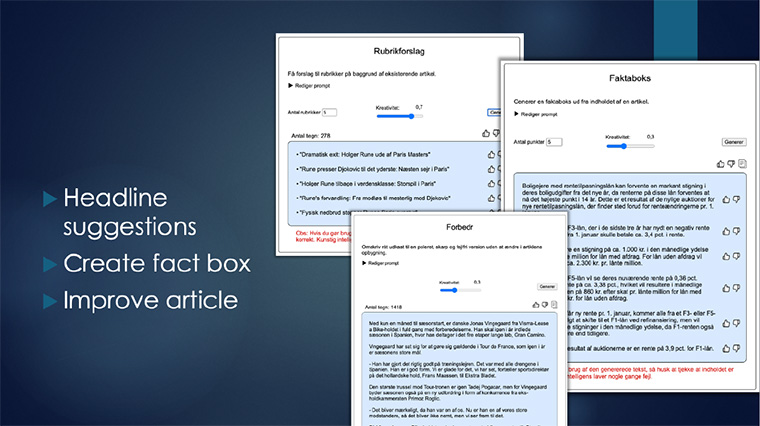 Magna can create fact boxes or give headline suggestions.