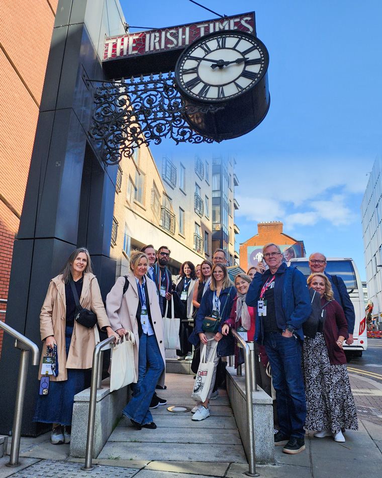 News executives traveled throughout Dublin Monday and Tuesday, visiting six news companies, including The Irish Times.