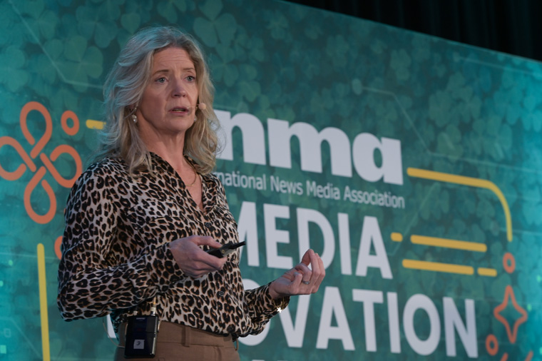 The Irish Times’ Aisling McCabe pointed to AI adoption as much a people problem as a tech problem. She showed how her company conducted hackathons, AI hubs, and training.
