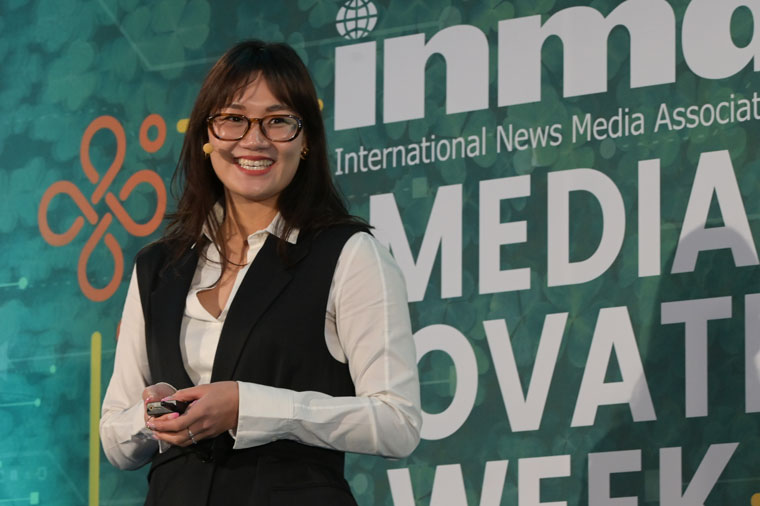 Julia Tran, COO at Mediahuis Aachen, warned against the "creepy targeting" of advertisers.