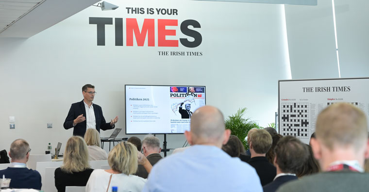 Troels Jørgensen, digital director at Politiken in Denmark, described the newsroom dashboards that provide real-time data to journalists.