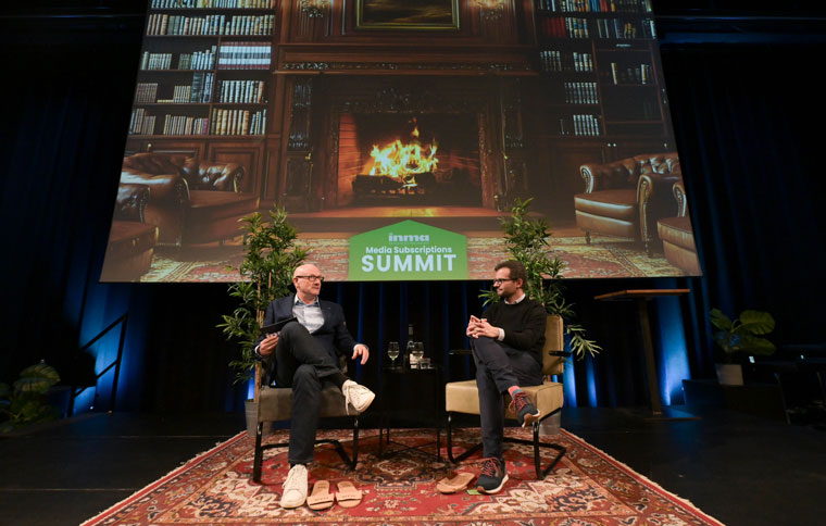 Phil Andraos, Reuter's general manager/digital, sat down for a fireside chat with INMA's Digital Platform Initiative Lead Robert Whitehead, at the INMA Media Subscriptions Summit in Amsterdam on Thursday.