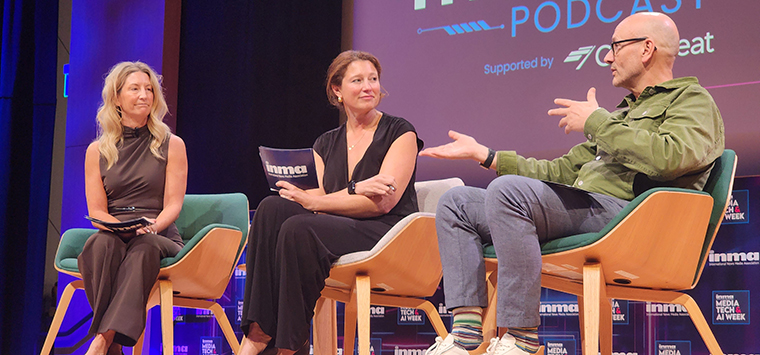 INMA's Jodie Hopperton (center), curator of Media Tech & AI week, at last year's debut event.