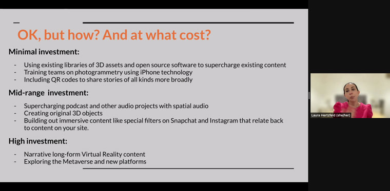 Laura Hertzfeld gave attendees an idea of what sort of investment levels they could consider.