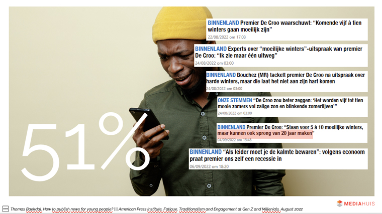 Gen Z audiences find traditional news formats confusing and also are overwhelmed by the amount of news coverage.