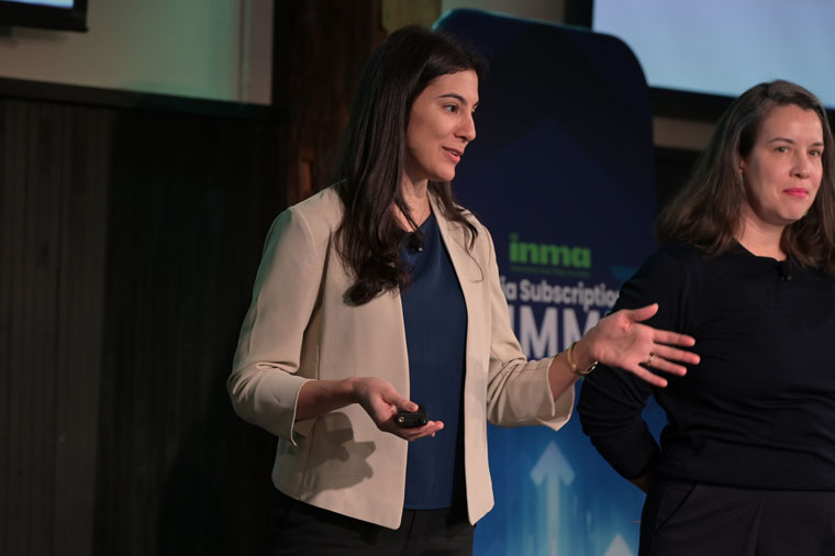 Aliya Itzkowitz, senior manager at FT Strategies, and Jenna Zuschlag Misener, COO of The Logic, in Toronto.