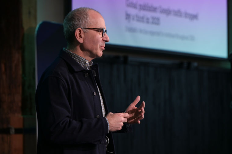 Michael Silberman, executive vice president/media strategy at Piano, speaks during the INMA Media Subscriptions Summit.
