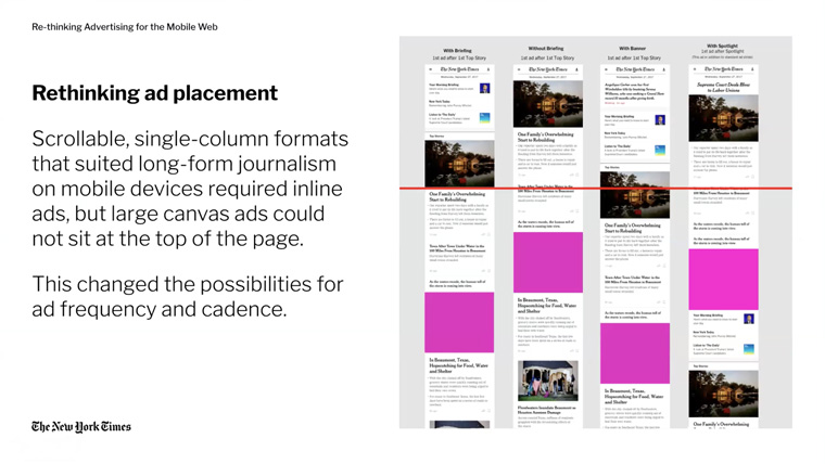 Mobile devices require new thinking around content — and advertising — design and placement, Sasha Heroy, executive director of ad products and platforms at The New York Times, said.