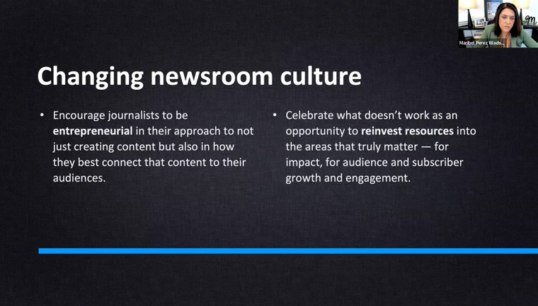 By focusing on doing fewer things better, The Detroit Free Press was able to increase content quality and drive subscriptions, Maribel Perez Wadsworth, president/news at Gannett | USA Today Network and publisher of USA Today, said.