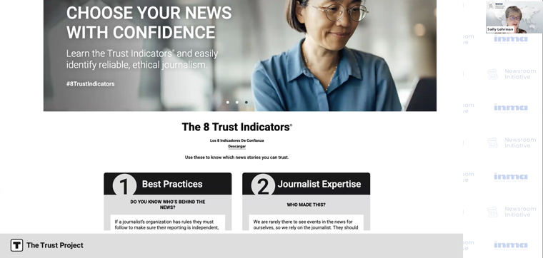 The Trust Project began as a collaboration among journalists, founder Sally Lehrman said.