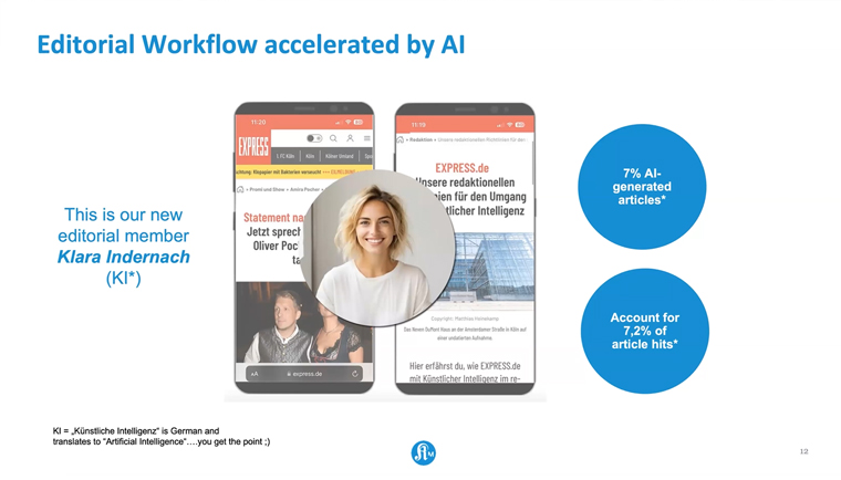 KStA prioritised transparency when it introduced its fully AI-generated author, Robert Zilz, KStA’s head of data, said.