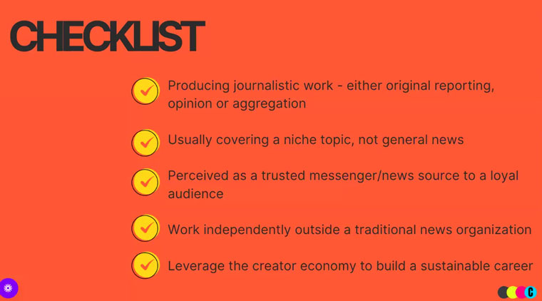 Liz Kelly, founder of Project C, shared a content creator checklist.
