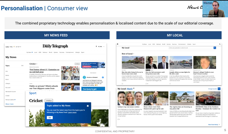 Julian Delany, chief product and technology officer at News Corp Australia, explains the My News product offering.