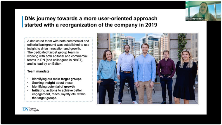 During a company reorganisation in 2019, lessons from one NHST brand's efforts were shared across the company, Julie Lundgren, chief product and strategy officer, said.