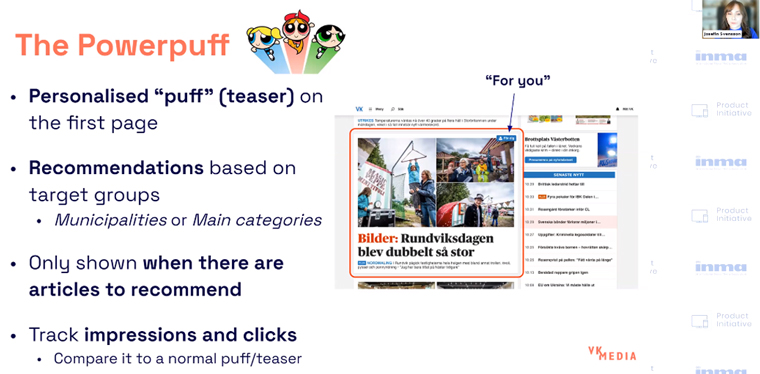 VK Media's personalisation service “Matcharn” (the Matcher) builds target groups based on what users have been reading, Josefin Svensson, data scientist, said.