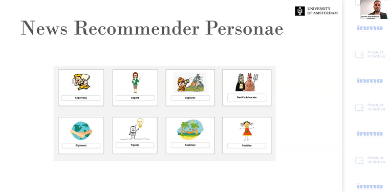 News recommender personae can enable user-led personalisation, Jaron Harambam, assistant professor of participatory AI at the Athena Institute, said.