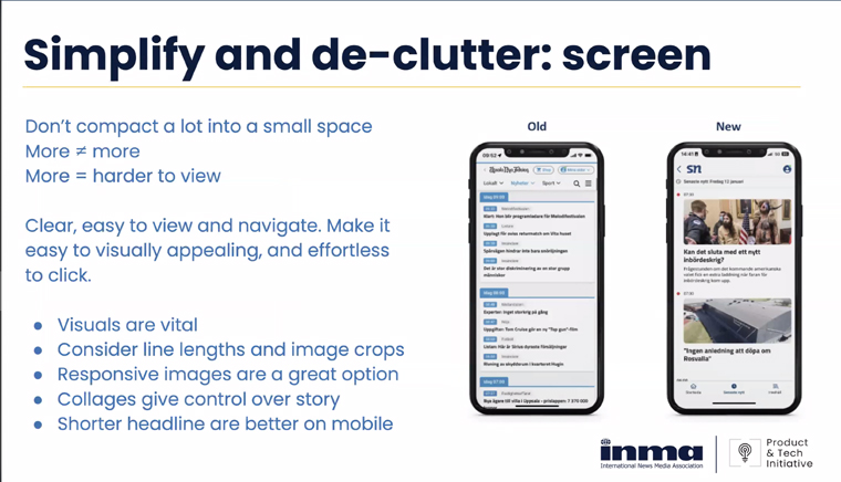 News audiences want simplicity with mobile content.