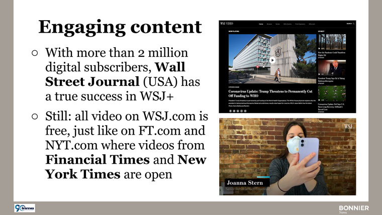 The Wall Street Journal uses video content to enrich its user experience.