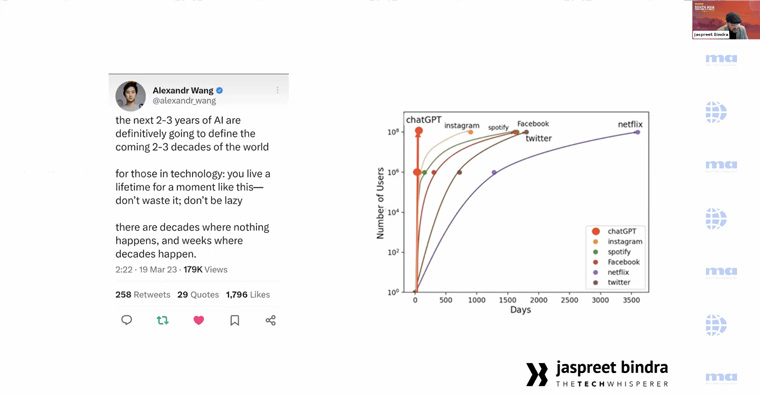 Alexandr Wang, founder of Scale AI, points to the uniqueness of this tech moment.