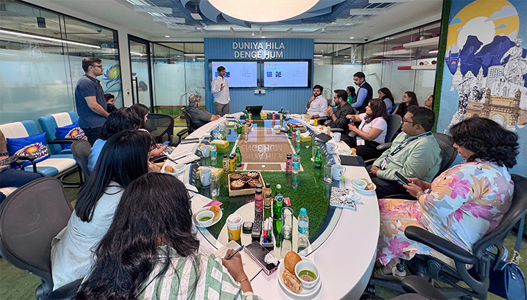 Mumbai study tour participants hear from executives at Dream11, India’s fantasy sports platform, which presented a master class on user segmentation and match recommendations.