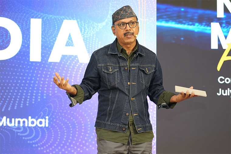 Josy Paul, chairman of BBDO India, speaking during the INMA South Asia News Media Festival.