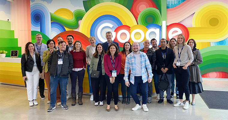 Coming from media companies around the world, 18 media leaders attended the recent INMA Silicon Valley Study Tour, which included a stop at Google.