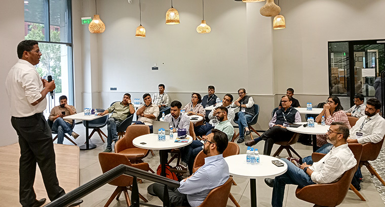 INMA study tour participants visit The Indian Express.