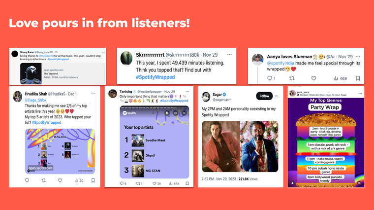 "Wrapped" used Spotify's audience data to share with them what they'd listened to — and audiences shared that on social media.