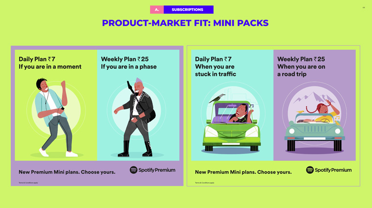 Spotify offers short-term subscriptions in its Premium Mini programme.