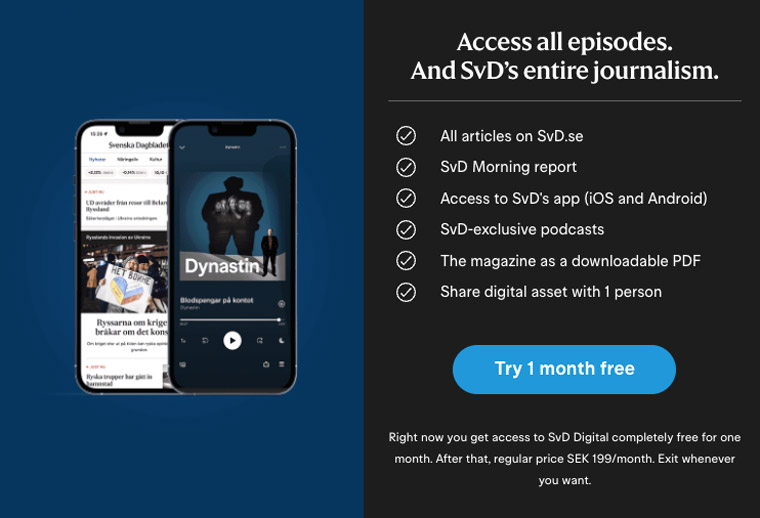 The first two episode's of Svenska Dagbladet's Dynastin were free while the last four required a subscription.