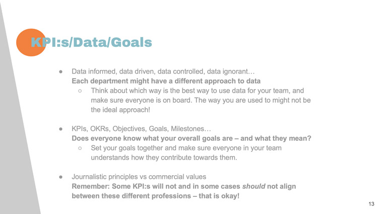 Looking at goals and data across teams instead of within each individual team keeps everyone on the same page.