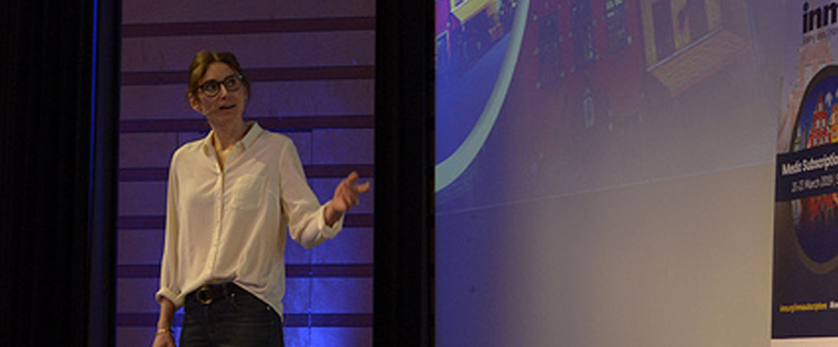 Katarina Ellemark explains that MittMedia changed its focus to connecting relevant ads to customers behind the paywall.