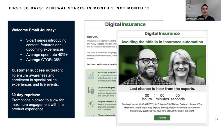 Arizent is heavily focused on engaging customers from day one, Jeff Mancini, chief strategy officer, said.