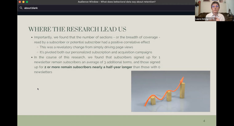 Overlapping data points can be extremely informative, Lauren DeLong, senior manager of marketing and technology at The Los Angeles Times, said.