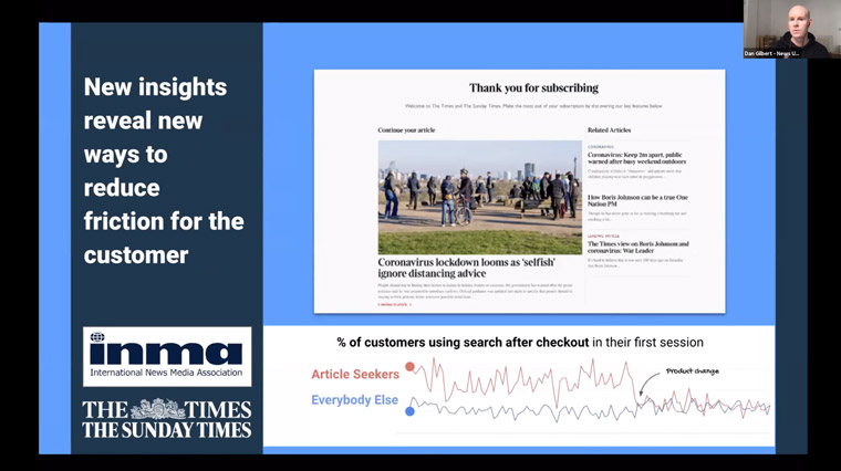 News UK has reduced user friction to improve engagement, Dan Gilbert, the company's director of data, said.