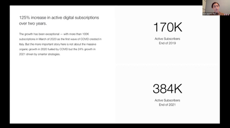 Maria Sgromo, head of subscriptions at RCS, explained Corriere della Sera's recent subscription growth.