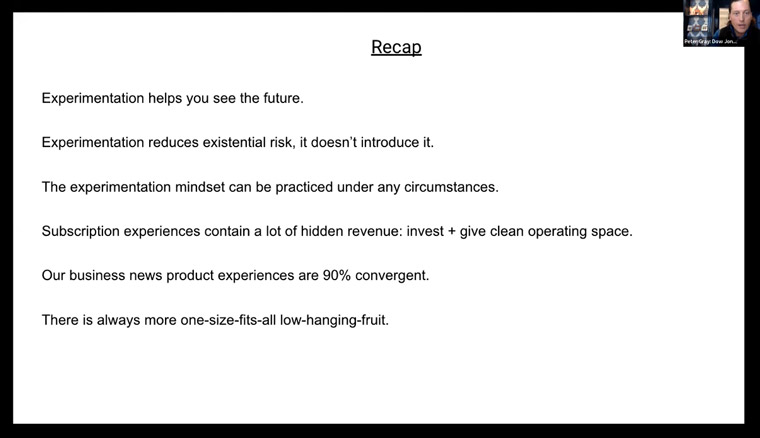 Peter Gray, vice president of product at Dow Jones, summarises his thoughts on experimentation.