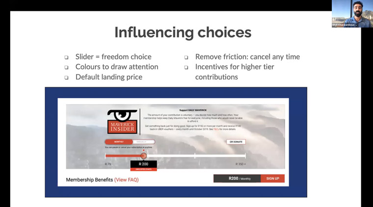 Daily Maverick CEO Styli Charalambous explained the company's methods of influencing paid subscriptions.