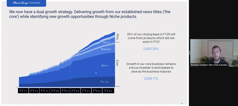 Brendan Collogan, director of subscriptions, explained News Corp Australia's dual-growth strategy.