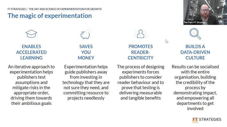 Tim Part, senior manager at FT Strategies, explains the four benefits of experimentation.