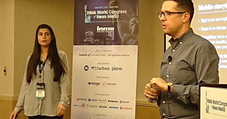 Tyson Evans and Zainab Khan from The New York Times emphasised that mobile interaction doesn’t only apply to mobile Web. Media companies need to be fluent in a number of mobile apps and platforms.