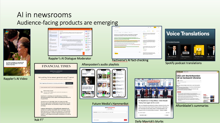 AI is being seen in newsrooms with the rise of audience-facing products.