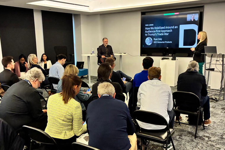 INMA study tour participants visiting Dow Jones during the New York study tour.