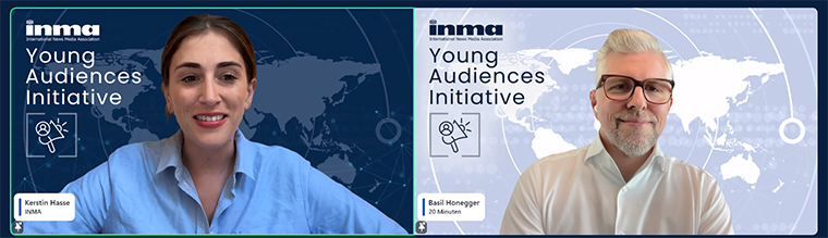 During this week’s INMA Young Audiences Initiative Webinar, Basil Honegger, head of video news at 20 Minuten, and Kerstin Hasse, lead of the INMA Young Audiences Initiative, looked at the company’s initiative to create a vertical video format within its app.