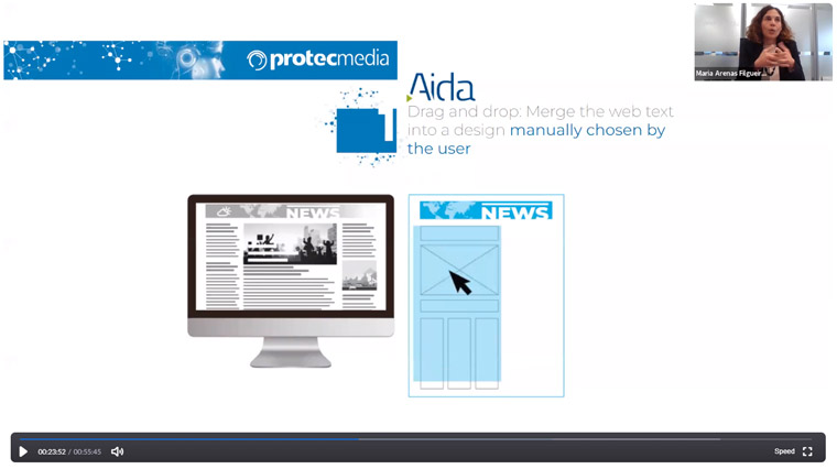 AIDA's first stage allows the user to drag content from the Web site and drop it into a layout they have chosen.